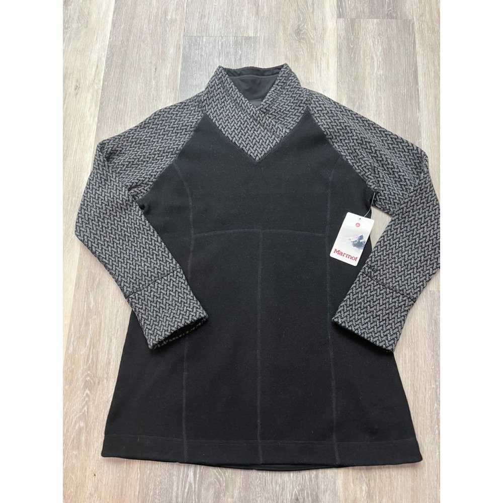 NWT Marmot Brynn Women's Wool Sweater Raglan Chevron Sleeve Size Large